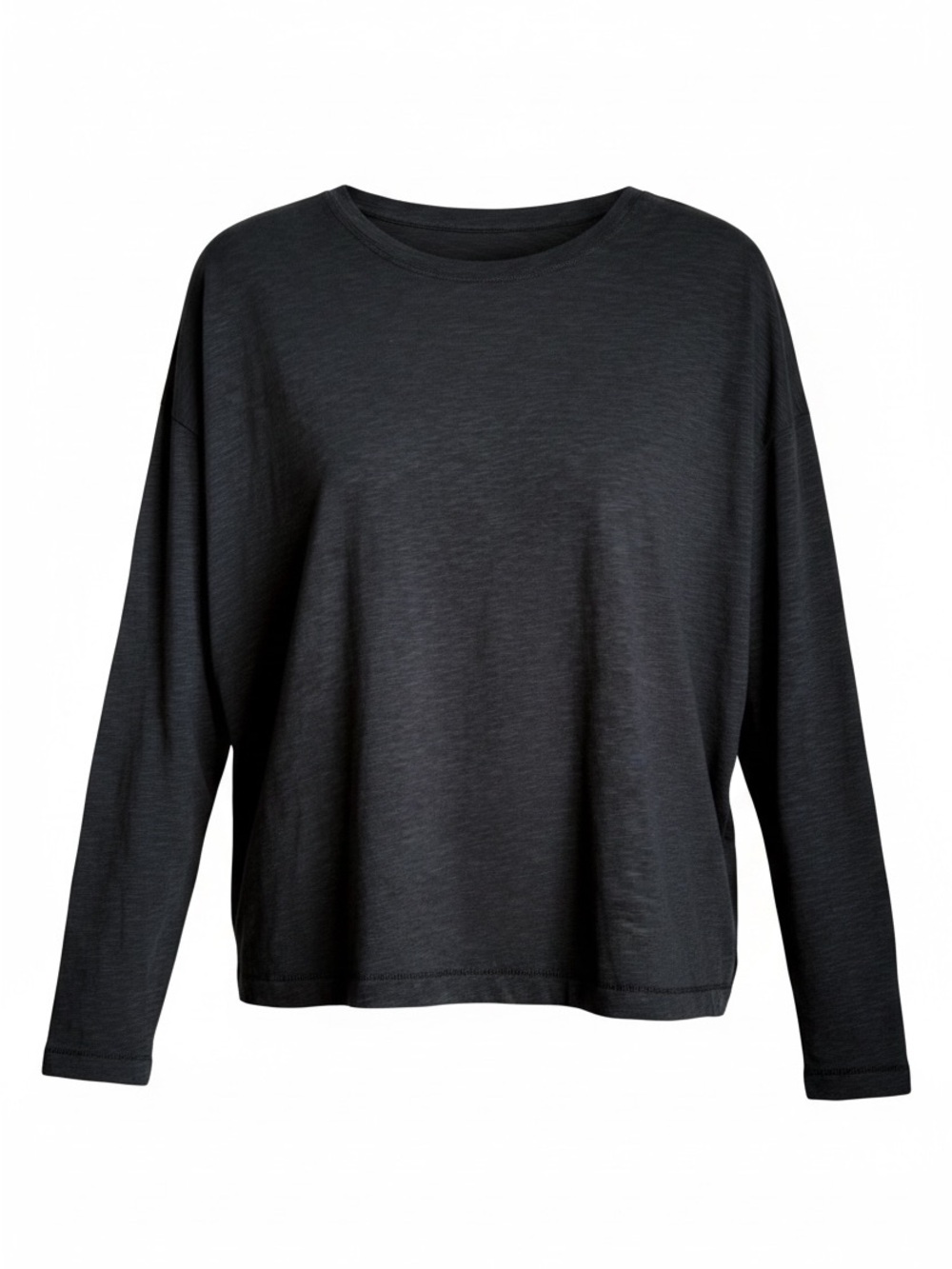 C & C Cotton Modal blend Long Sleeve Classic Lightweight Black Tee Size Medium